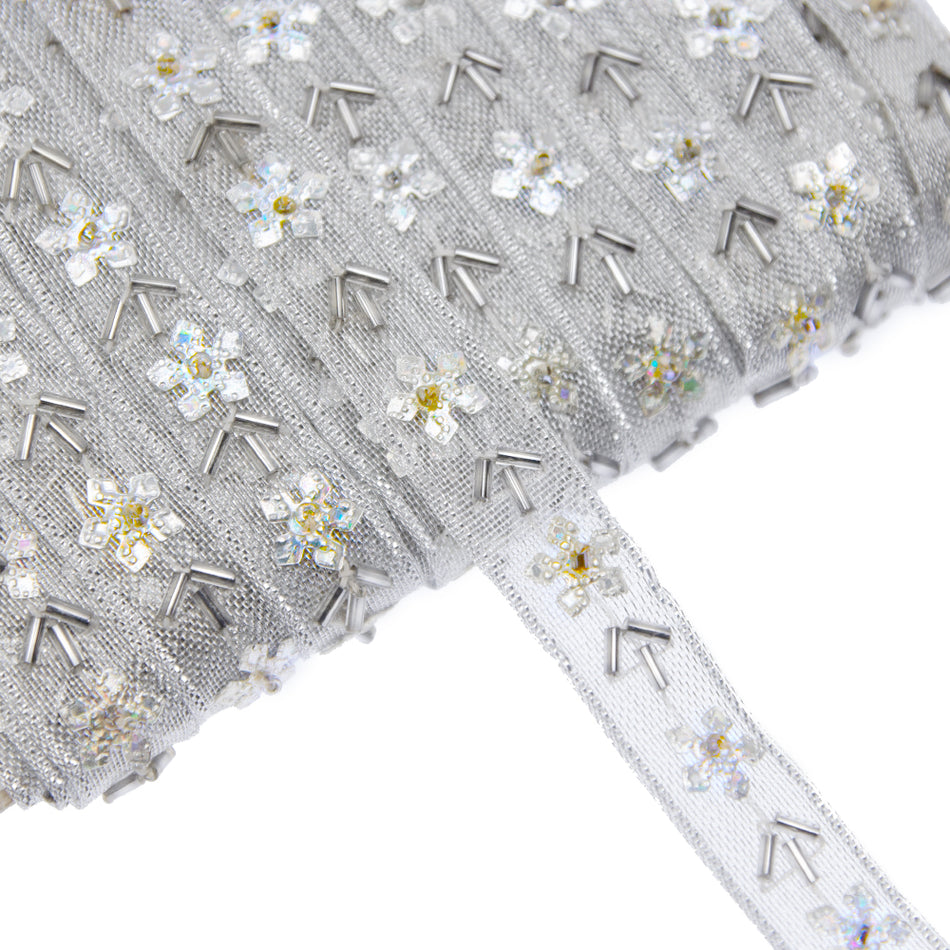 Flowers & Snowflake Mesh Trim