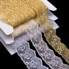 Floral Embroidered Lace Trim w Scalloped Edging