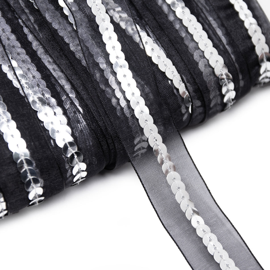 Sequin Centre Strip Organza Trim