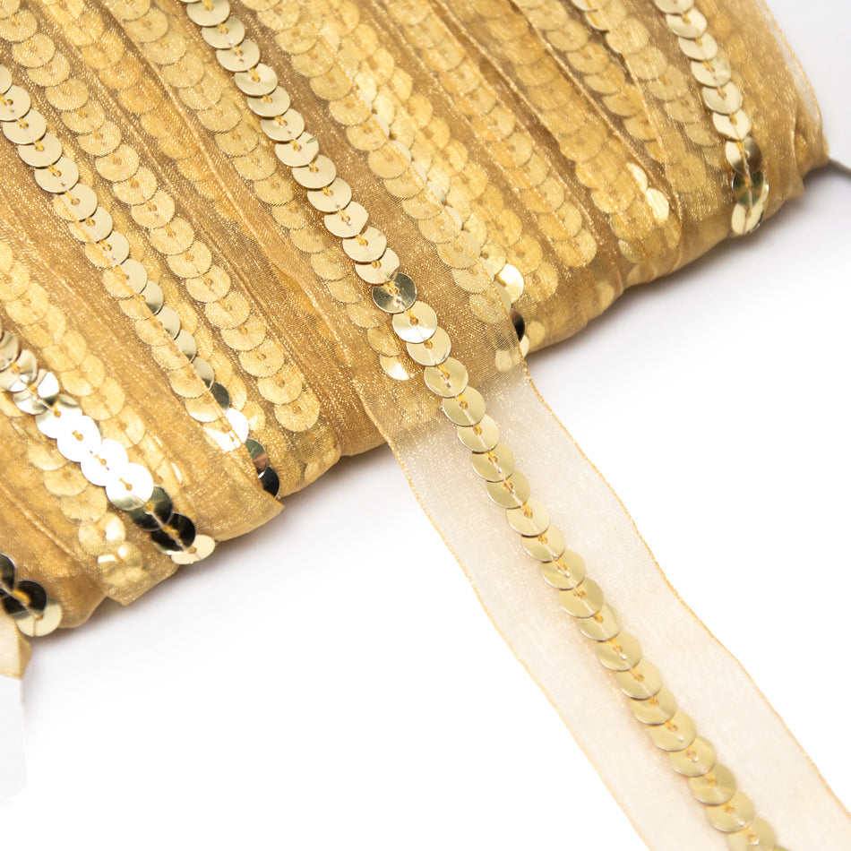 Sequin Centre Strip Organza Trim