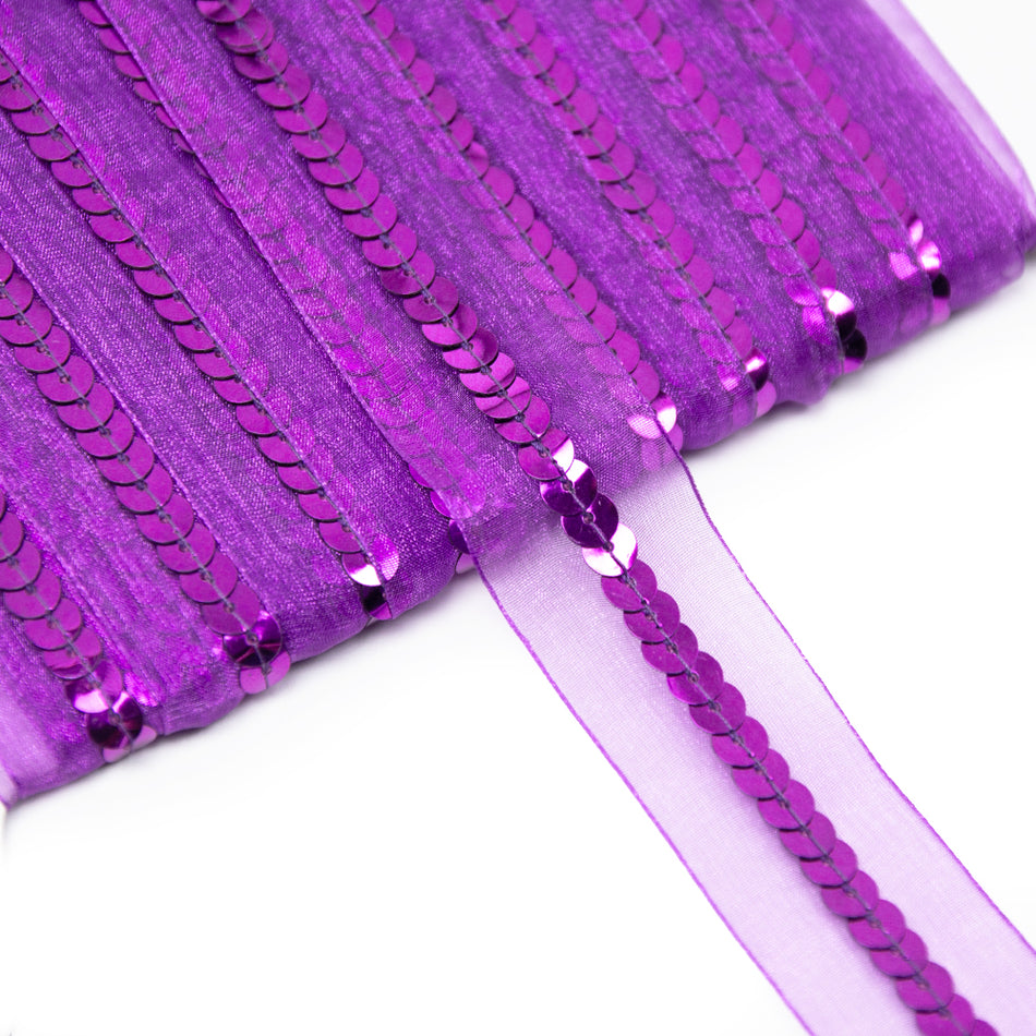 Sequin Centre Strip Organza Trim