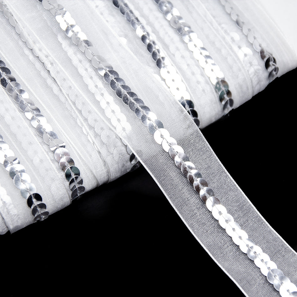 Sequin Centre Strip Organza Trim