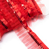Pleated Tulle Ruffle Ribbon Trim w Sequins