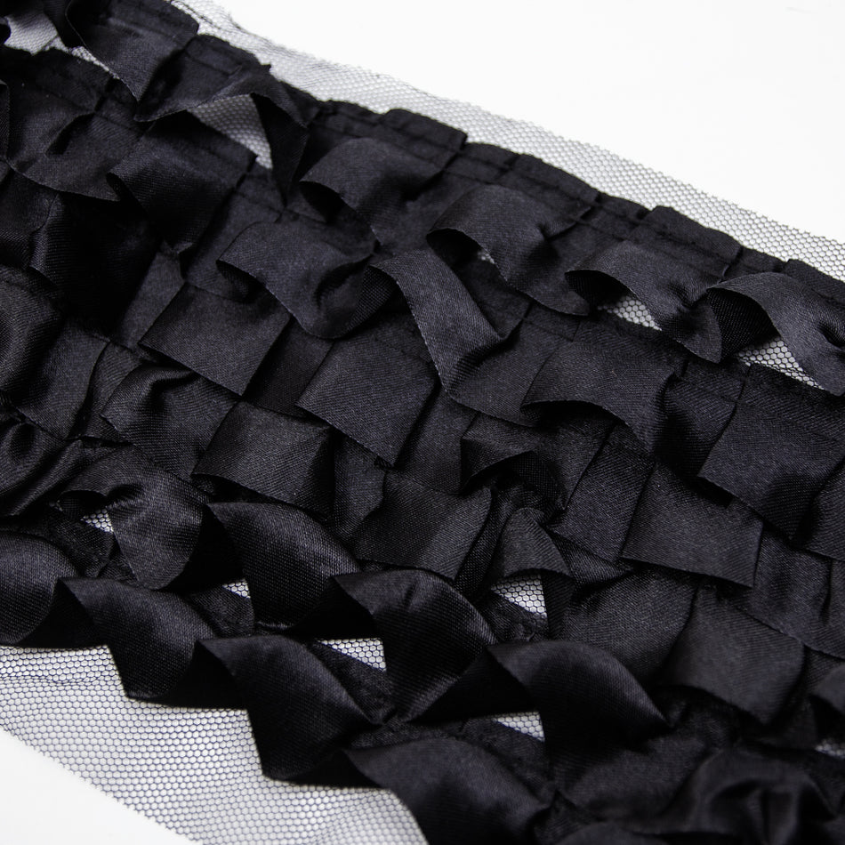 Satin Pleated Ruffle Tulle Trim