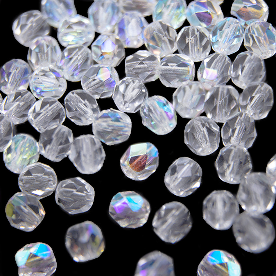 Glass Round Faceted Beads - 4mm (48 Pack)