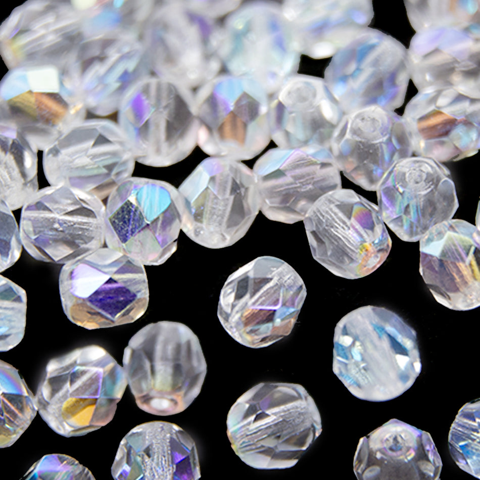 Glass Round Faceted Beads - 4mm (48 Pack)