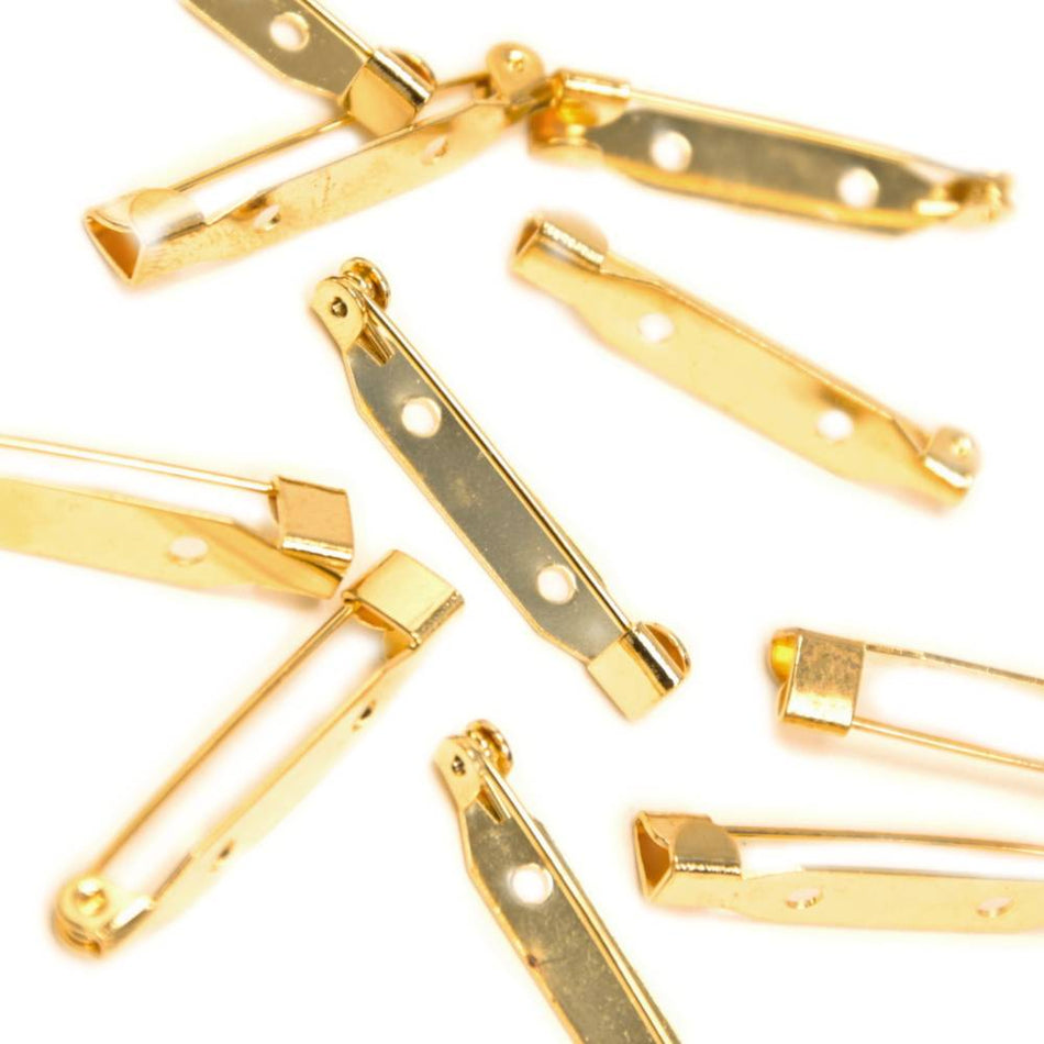 Brooch Pins - Safety Back w Sew-on Holes (10 Pack)