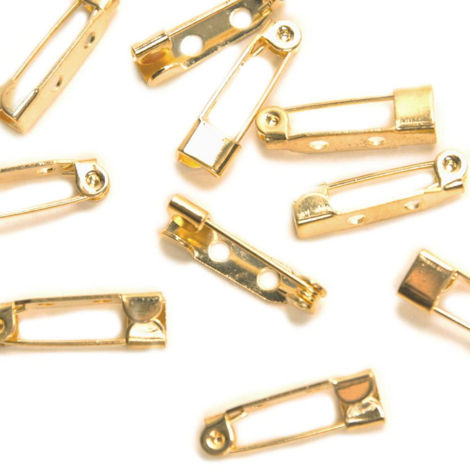 Brooch Pins - Safety Back w Sew-on Holes (10 Pack)
