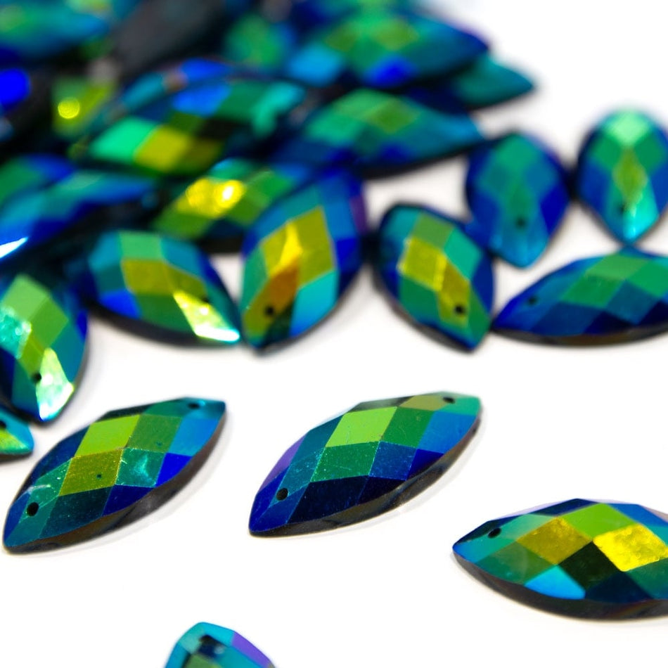 Horse Eye / Marquise Resin Sew-On Rhinestones