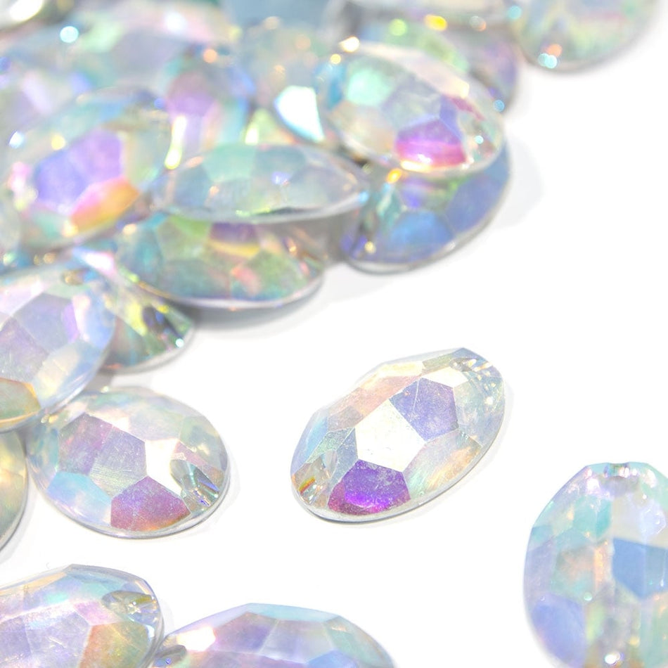 Oval / Ellipse Resin Sew-On Rhinestones