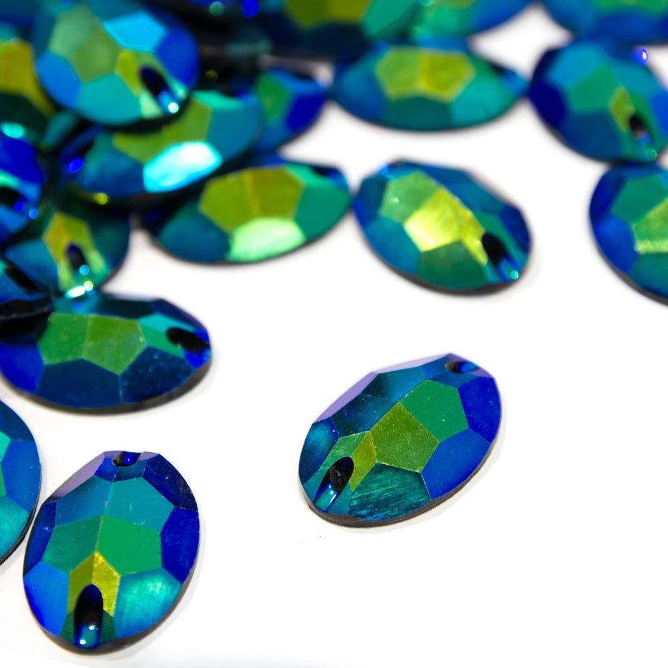 Oval / Ellipse Resin Sew-On Rhinestones