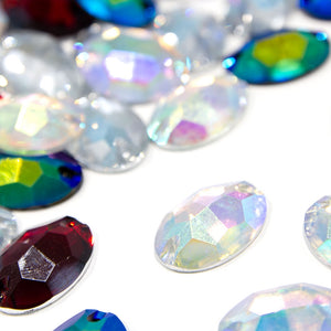 Oval / Ellipse Resin Sew-On Rhinestones