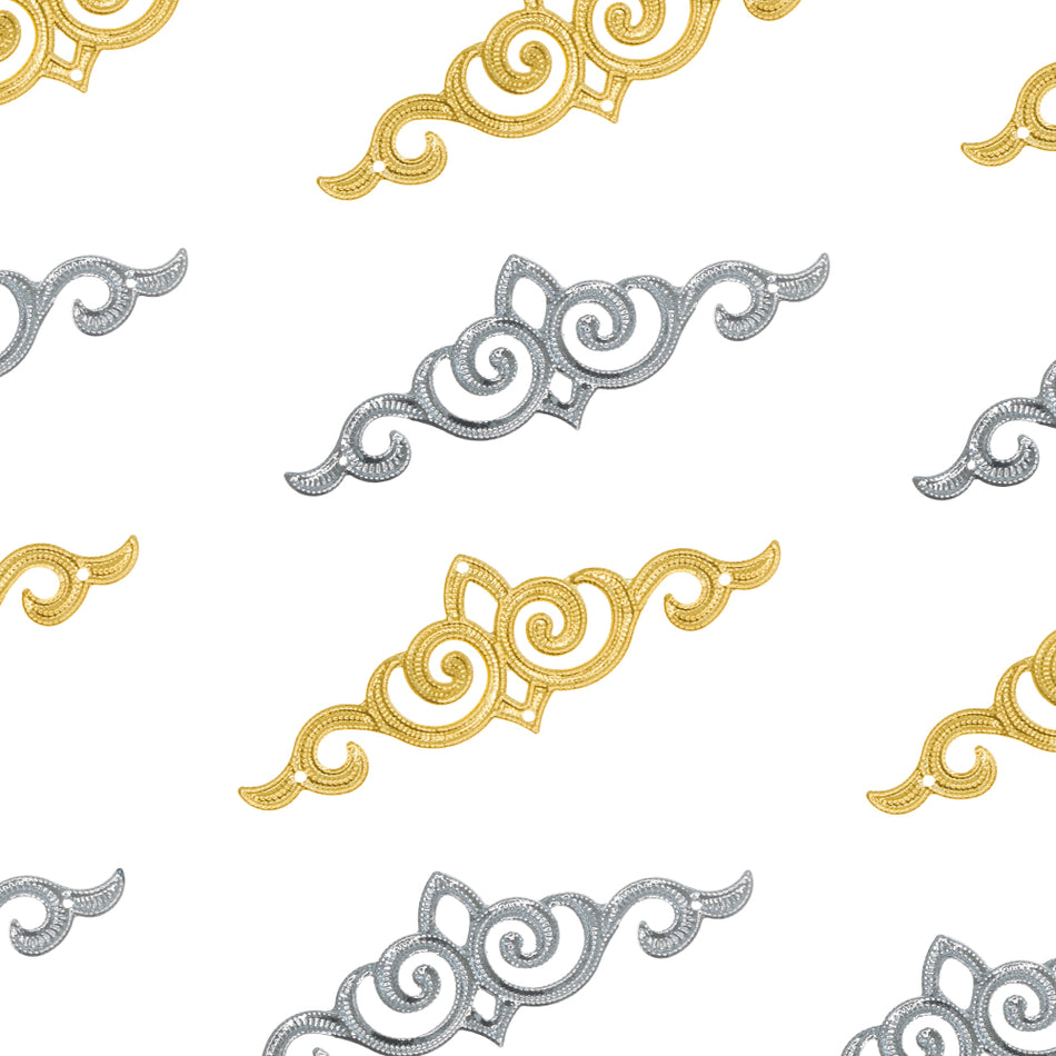 Royal Swirl Filigree Ornamental Metal Embellishments (3 Pack)