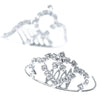 Mini Diamante Crown Tiara w Comb