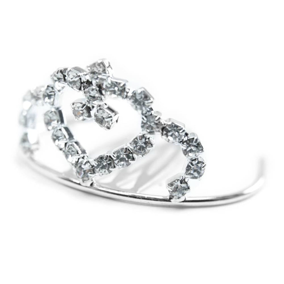 Mini Diamante Crown Tiara w Comb