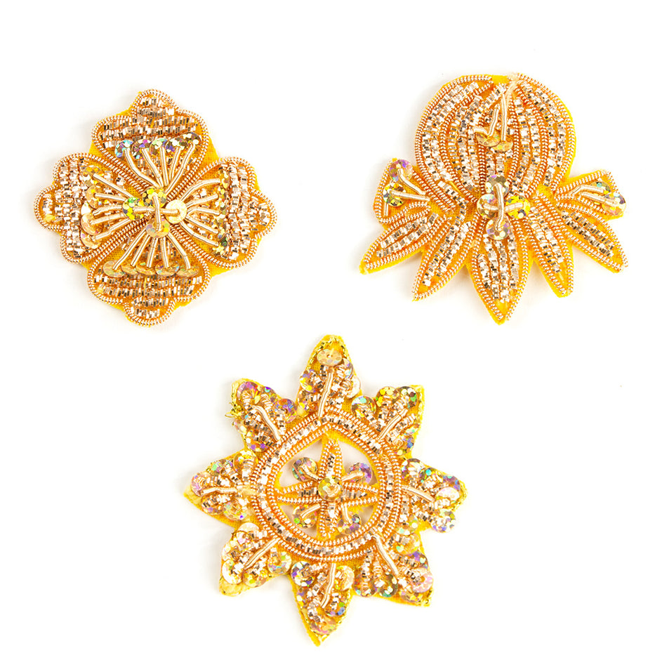 Coral Sequin & Coil Motif (3 Pack)