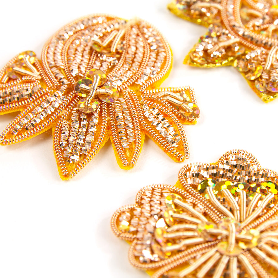 Coral Sequin & Coil Motif (3 Pack)