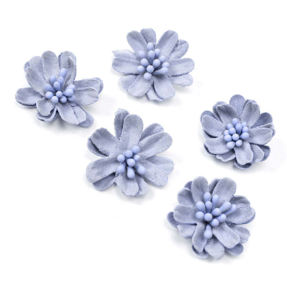 Flower Suede Finish Daisy w Stamens (5 Pack)