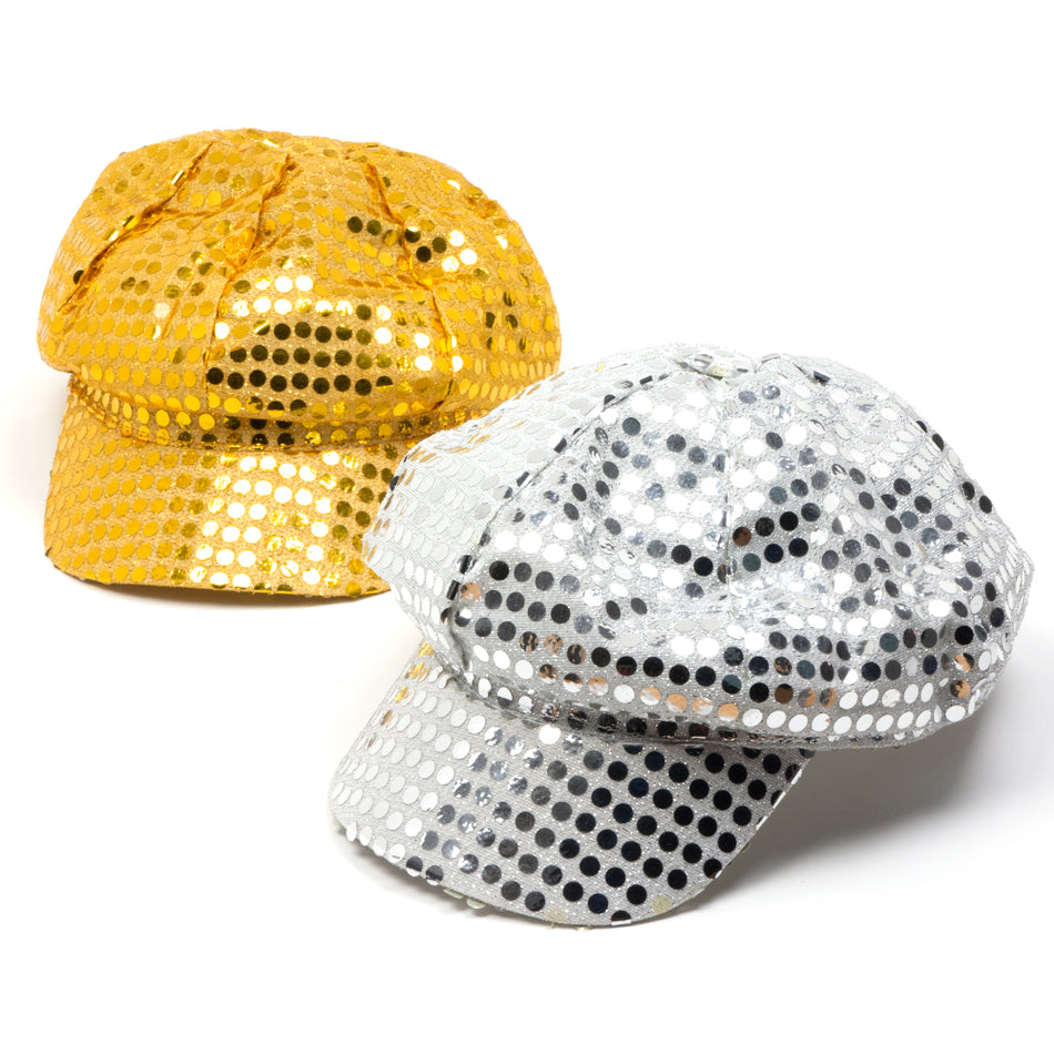 Quality Costume Hats - Sequin Baker Boy Style Cap/Hat