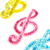Treble Clef Sequin & Beaded Motif - Small