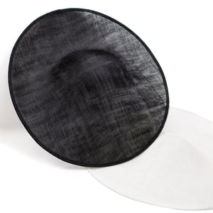 Large Slanted Brim Sinamay Saucer Disc Base
