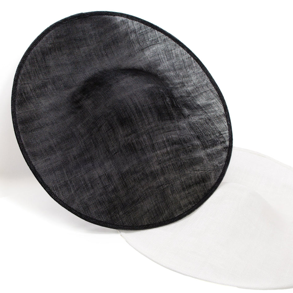 Large Slanted Brim Sinamay Saucer Disc Base