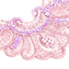 Motif Embroidered with Pearl Beading & AB Sequins Small Collar Applique (Pair)