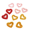 Diamante & Beaded Hearts Motif (Pair)