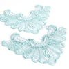 Motif Embroidered with Pearl Beading & AB Sequins Small Collar Applique (Pair)
