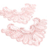 Motif Embroidered with Pearl Beading & AB Sequins Small Collar Applique (Pair)