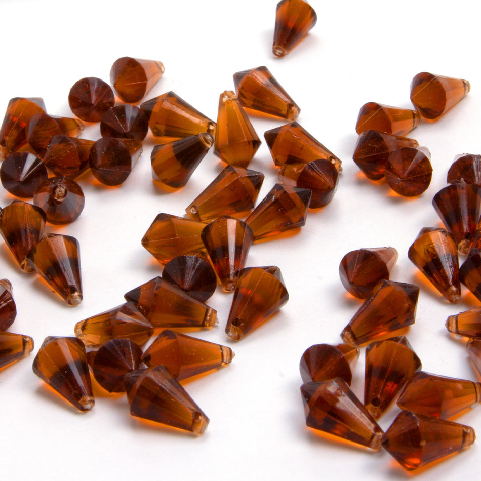 Diamond Faceted Teardrop Beads - Horizontal Drilled - 12x8mm (24 Pack)