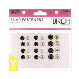 Snap Fasteners / Press Studs w Rust Proof Brass (24 Pack)