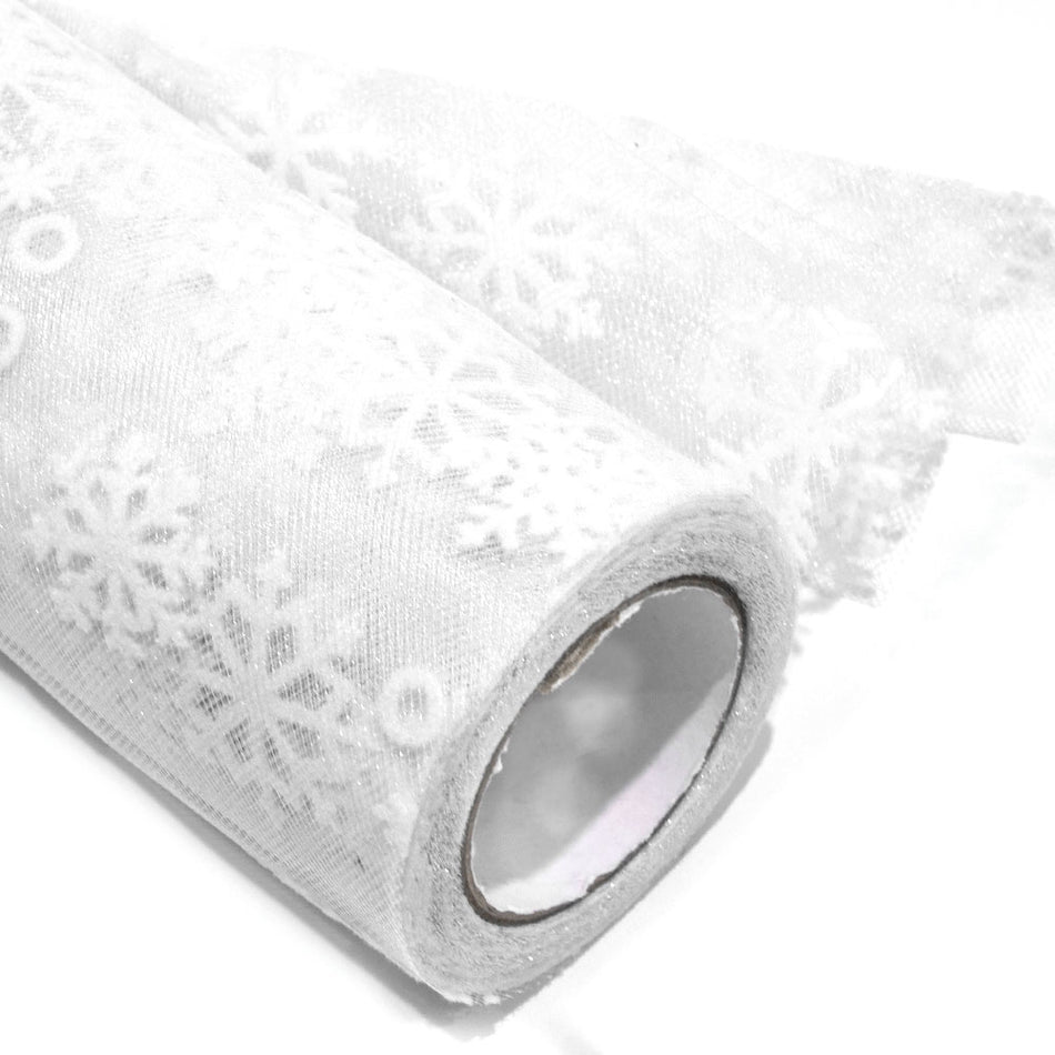 Snowflake Fancy Tulle Roll - 6"