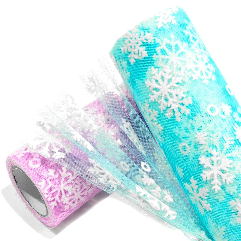 Snowflake Fancy Tulle Roll - 6"