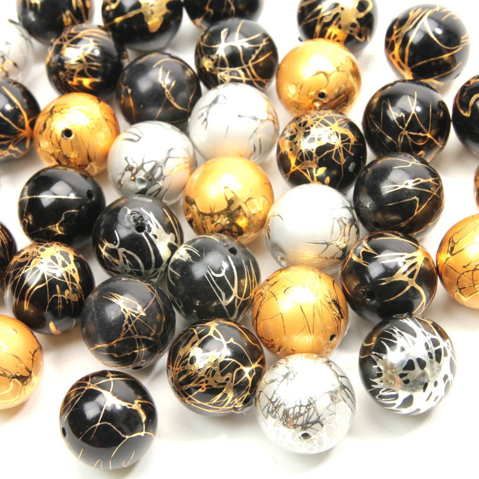 Spider Pearl Round Beads (24 Pack)