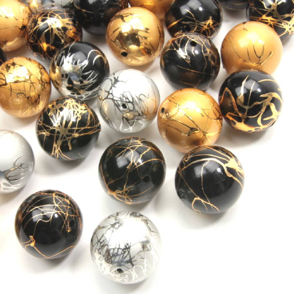 Spider Pearl Round Beads (24 Pack)
