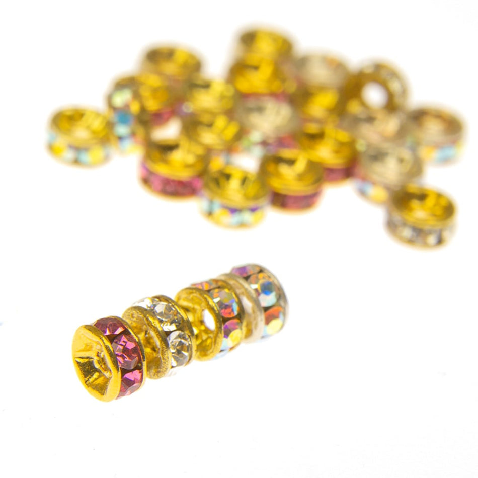 Swarovski Crystal Rondelle Rhinestone Spacer Bead - 4mm (6 Pack)