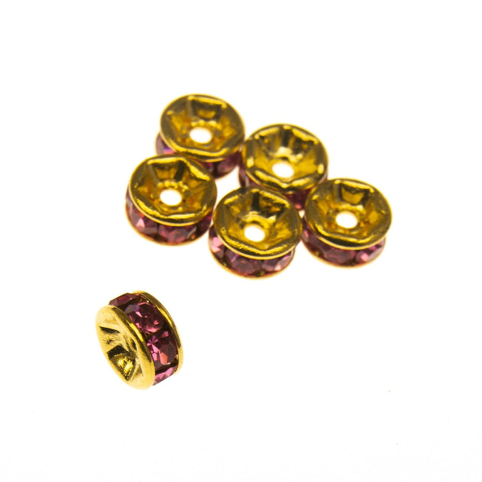 Swarovski Crystal Rondelle Rhinestone Spacer Bead - 4mm (6 Pack)