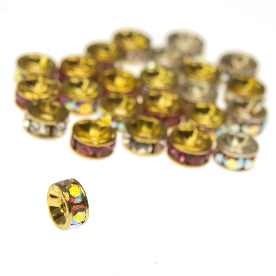 Swarovski Crystal Rondelle Rhinestone Spacer Bead - 4mm (6 Pack)