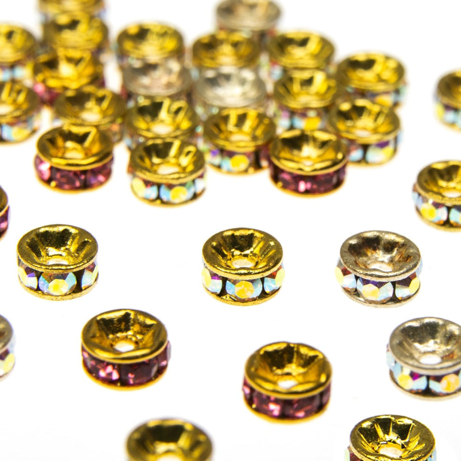 Swarovski Crystal Rondelle Rhinestone Spacer Bead - 4mm (6 Pack)