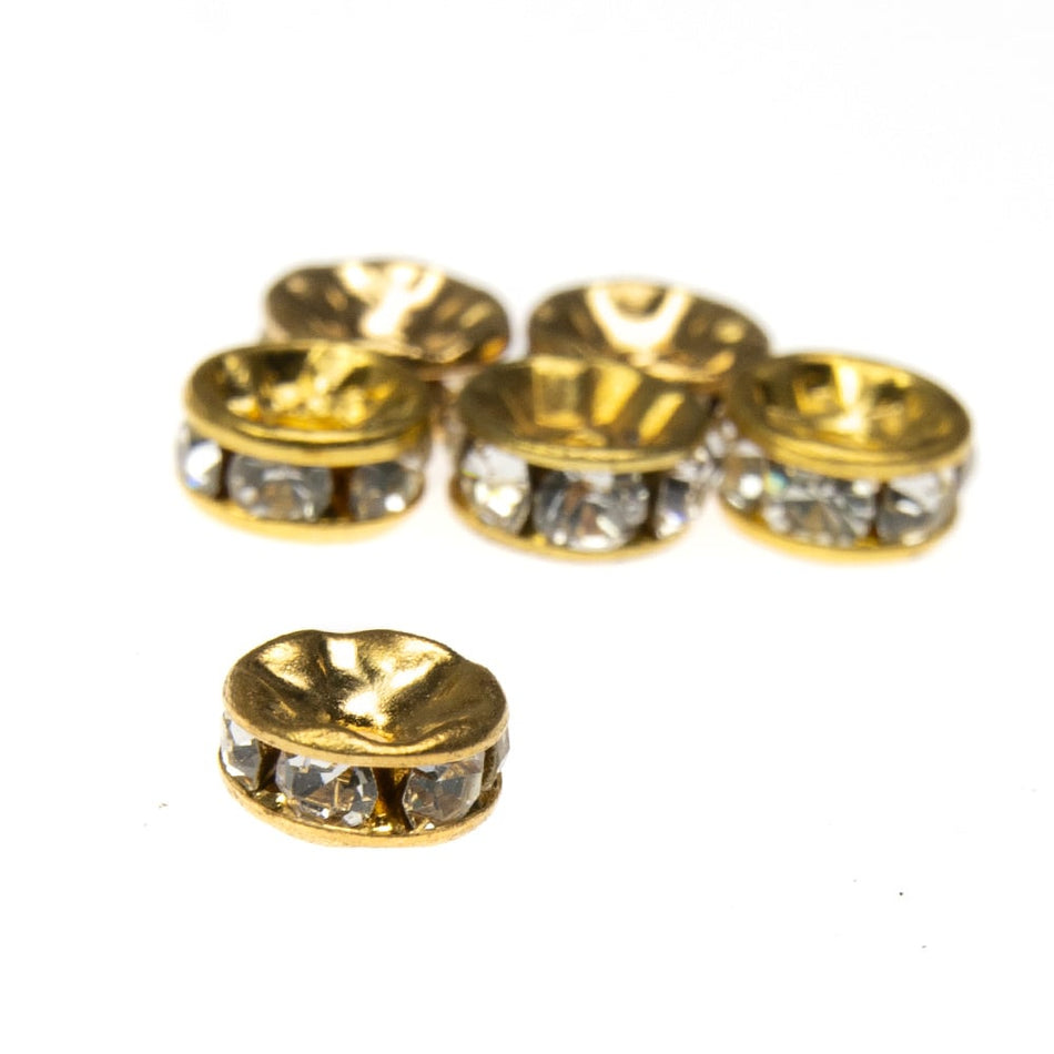 Swarovski Crystal Rondelle Rhinestone Spacer Bead - 6mm (6 Pack)