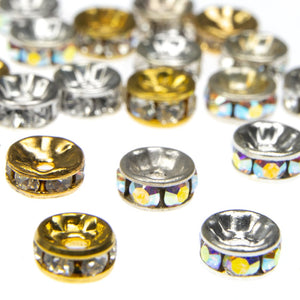 Swarovski Crystal Rondelle Rhinestone Spacer Bead - 6mm (6 Pack)