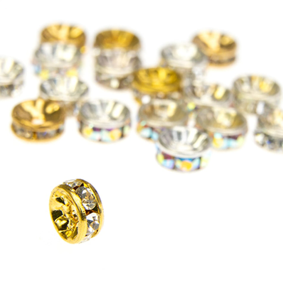 Swarovski Crystal Rondelle Rhinestone Spacer Bead - 6mm (6 Pack)