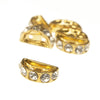 Swarovski Crystal Rondelle Half-Moon Rhinestone Bead - 12mm (6 Pack)