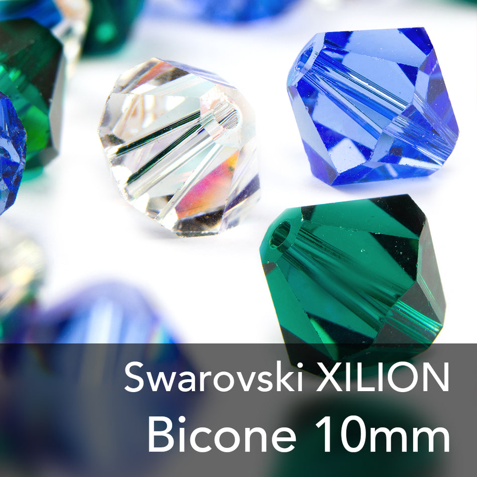 Swarovski Crystal Xilion Bicone Bead - 10mm (3 Pack)