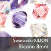 Swarovski Crystal Xilion Bicone Bead - 8mm (3 Pack)