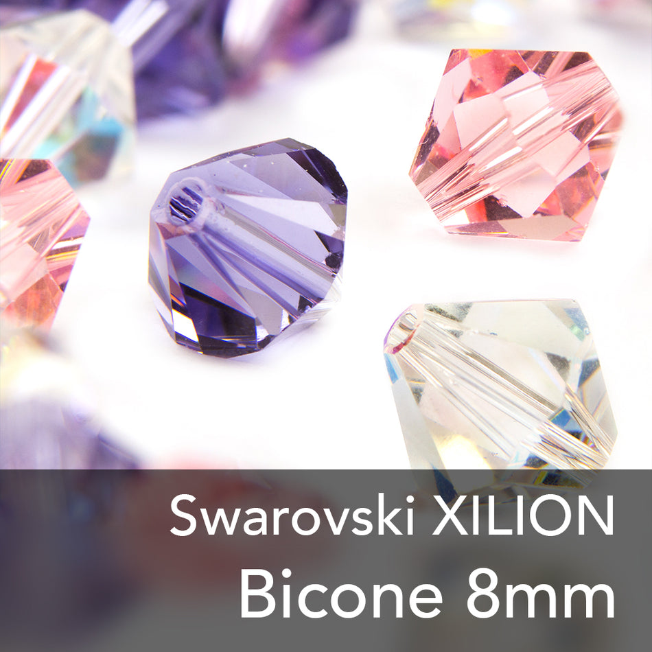 Swarovski Crystal Xilion Bicone Bead - 8mm (3 Pack)