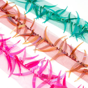 Spikey Tiger Tooth Sequin Organza Trim