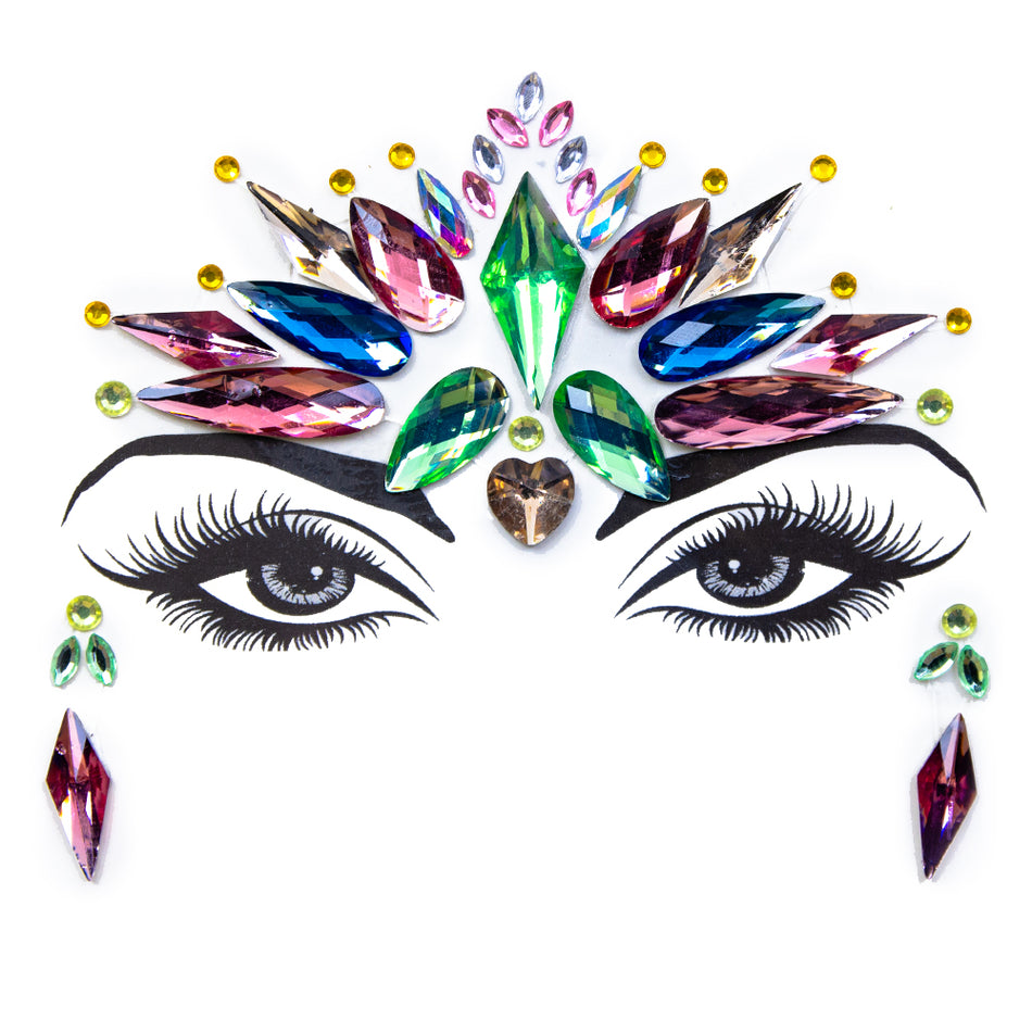 Face Crystal Jewels w Adhesive Stickers