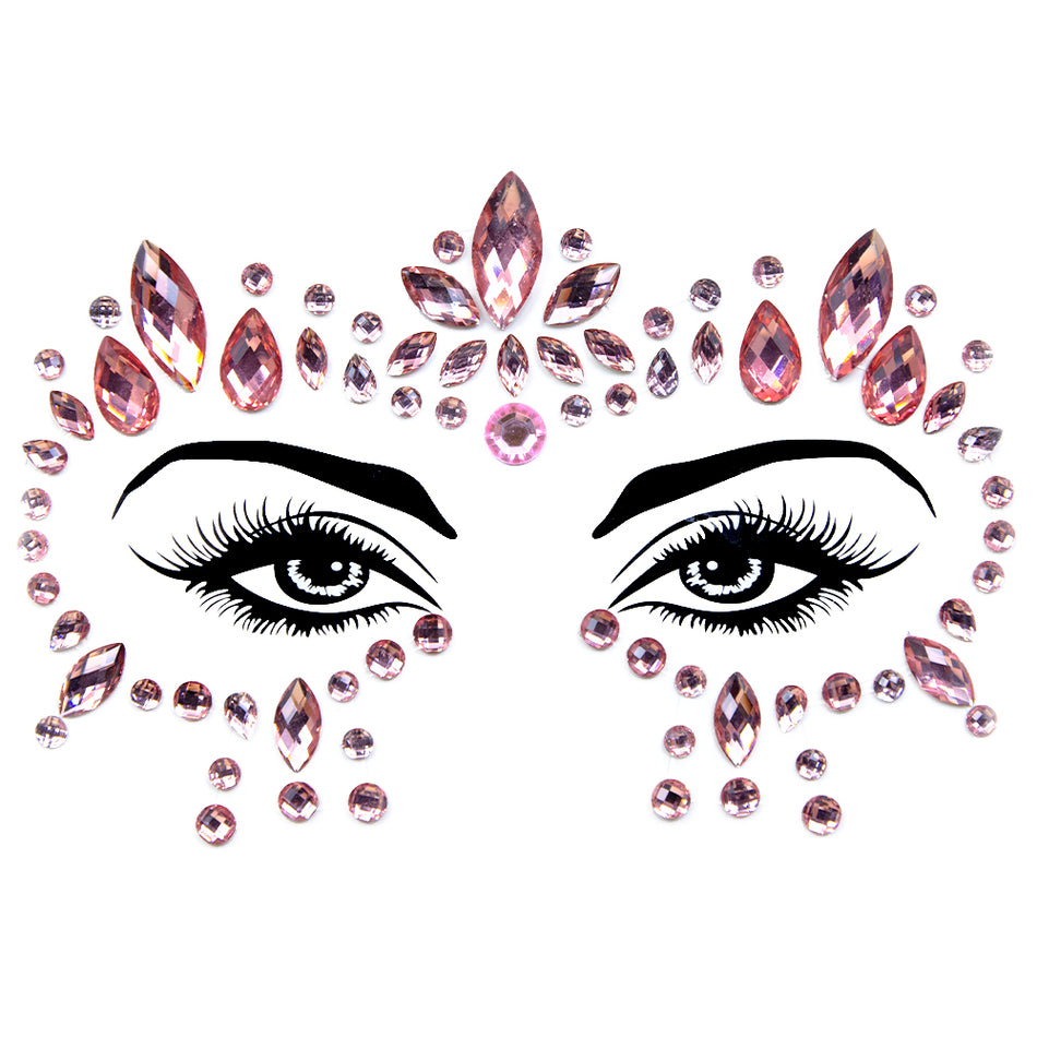Face Crystal Jewels w Adhesive Stickers